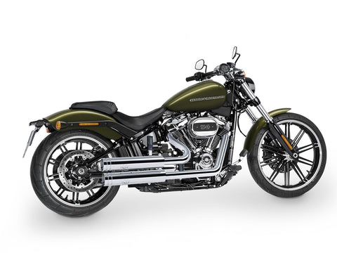 Dr. Jekill & Mr. Hyde Jekill Bomb Chrome Exhaust Harley-Davidson Breakout 114 & Fat Boy 114 2021–2024 — 3.5 inch Big Shot Chrome (EP-252220) — V-Strike Even Wide Chrome headers