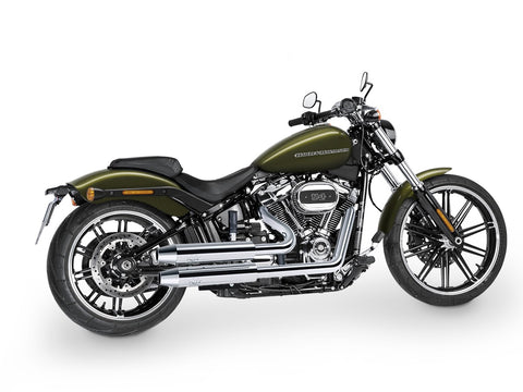 Dr. Jekill & Mr. Hyde Jekill Bomb Chrome Exhaust Harley-Davidson Breakout 114 & Fat Boy 114 2021–2024 — 3.5 inch Tapered Chrome (EP-252228) — V-Strike Even Wide Chrome headers