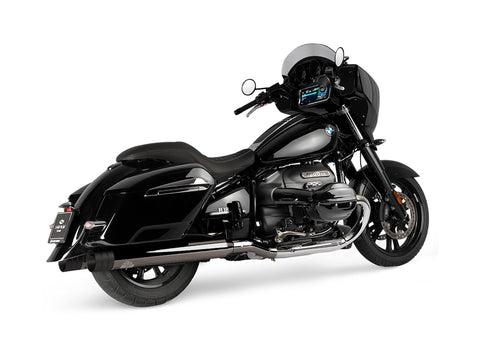Dr. Jekill & Mr. Hyde Beat Long Dark Chrome Exhaust BMW R18 B, R18 Roctane & R18 Transcontinental 2021–2024 — 4.0 inch Big Shot Black (EP-252369) — Header set Dark Chrome headers