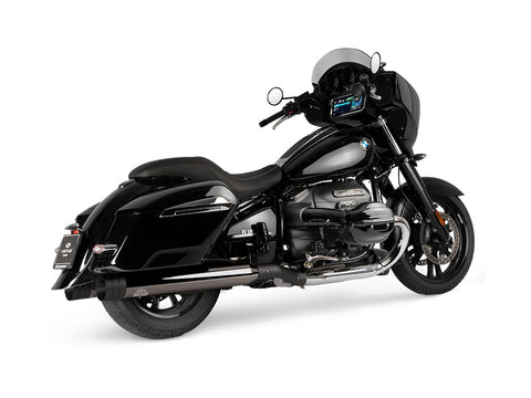 Dr. Jekill & Mr. Hyde Beat Long Dark Chrome Exhaust BMW R18 B, R18 Roctane & R18 Transcontinental 2021–2024 — 4.0 inch Big Shot Black (EP-252369) — Header set Black headers