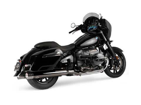 Dr. Jekill & Mr. Hyde Beat Long Dark Chrome Exhaust BMW R18 B, R18 Roctane & R18 Transcontinental 2021–2024 — 4.0 inch Big Shot Chrome (EP-252370) — Header set Dark Chrome headers