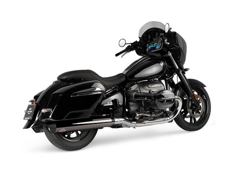 Dr. Jekill & Mr. Hyde Beat Long Dark Chrome Exhaust BMW R18 B, R18 Roctane & R18 Transcontinental 2021–2024 — 4.0 inch Slashcut Black (EP-252372)