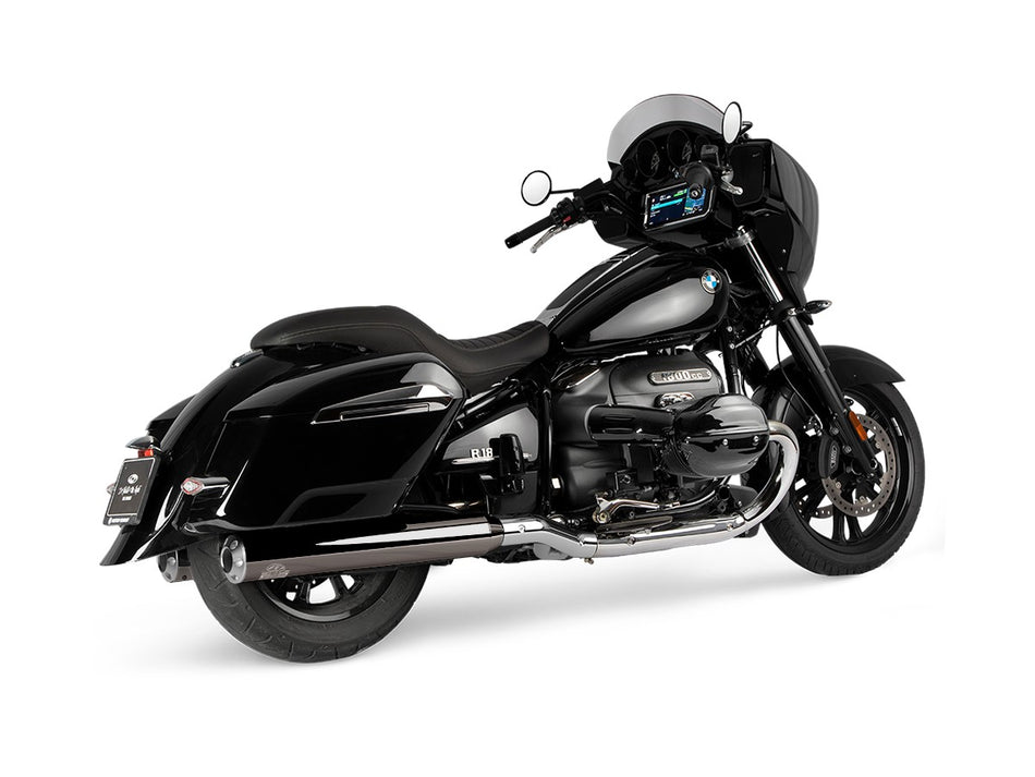 Dr. Jekill & Mr. Hyde Beat Long Dark Chrome Exhaust BMW R18 B, R18 Roctane & R18 Transcontinental 2021–2024 — 4.0 inch Streetfighter Blank (EP-252376)