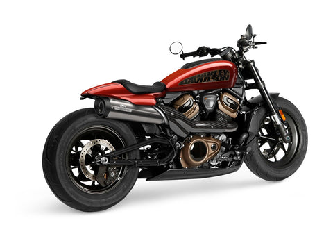 Dr. Jekill & Mr. Hyde Apex Brushed Stainless Steel Exhaust Harley-Davidson Sportster S 2024–2026 — 4.7 inch Slashcut Wrinkle Black (EP-252782)