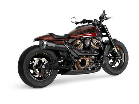 Dr. Jekill & Mr. Hyde Apex Wrinkle Black Exhaust Harley-Davidson Sportster S 2021–2023 — 4.7 inch Slashcut Blank (EP-252804)