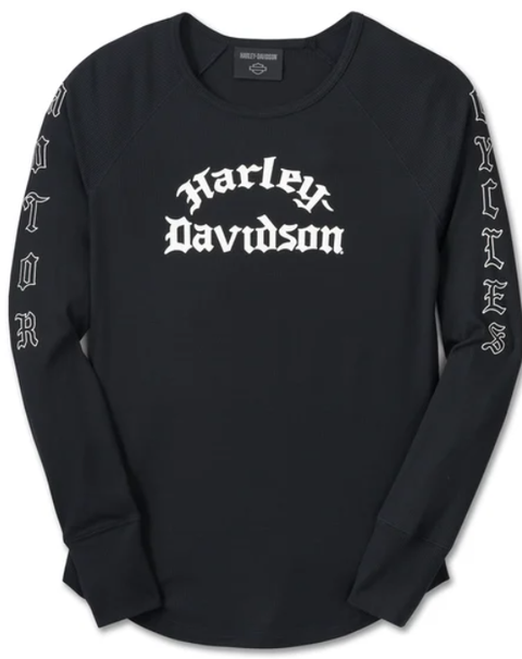 Genuine Harley-Davidson Women's Authentic Long Sleeve Rib Top - Harley Black 96082-25VW