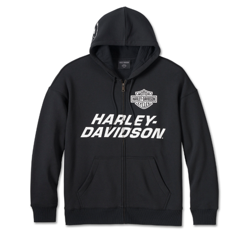 Genuine Harley-Davidson® Men's Screamin' Eagle Zip-Up Hoodie Black Beauty 96011-24VM