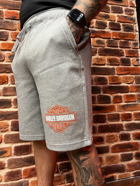 Genuine Harley Davidson Men's Bar & Shield Fleece Shorts - Medium Grey Heather 99198-24VM