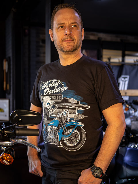 Gateshead Harley-Davidson® Dealer T-Shirt Animated ADT 3001701-BLK