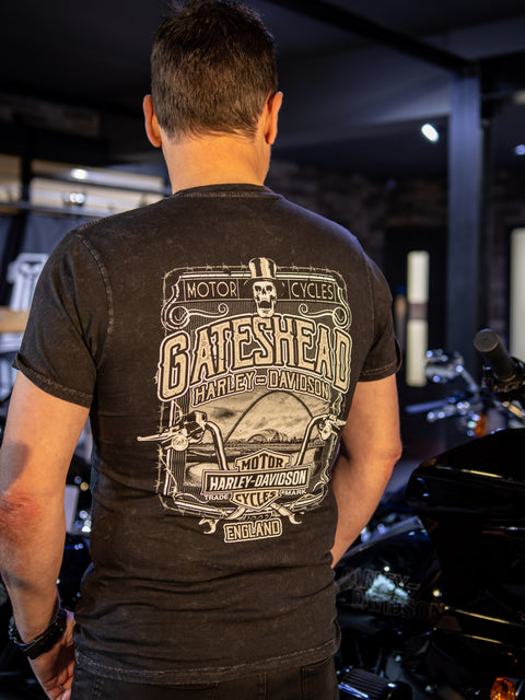 Gateshead Harley-Davidson® Dealer T-Shirt Screaming Wing Dye 3001713-BLK