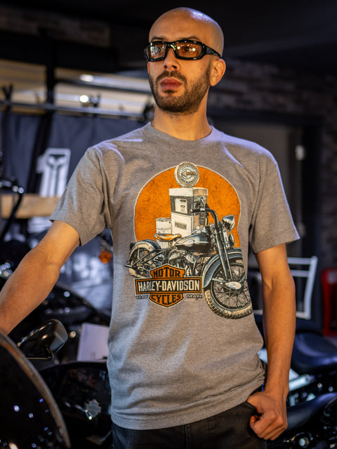 Gateshead Harley-Davidson® Dealer T-Shirt Fill Er Up -Oxford Grey -3001693-Grey