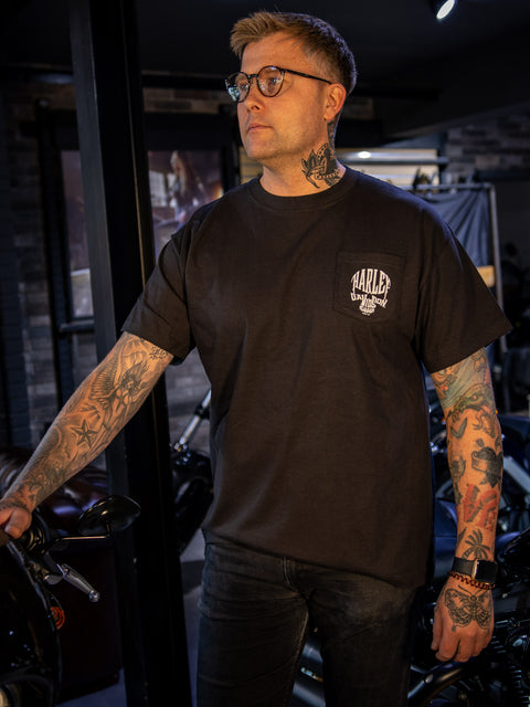 Gateshead Harley-Davidson® Dealer T-Shirt Tricky Pocket 3001715-BLK