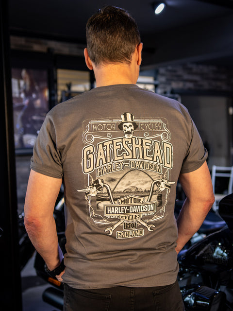 Gateshead Harley-Davidson® Dealer T-Shirt  Flagged 3001711-Smoke Grey