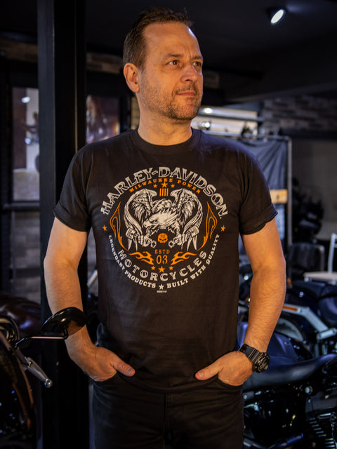 Gateshead Harley-Davidson® Dealer T-Shirt TowTone Eagle 3001689-BLK
