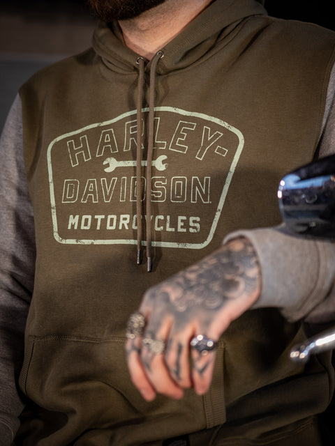 Genuine Harley-Davidson® Men's Grape Leaf Wrench Crew Hoodie 96013-23VM