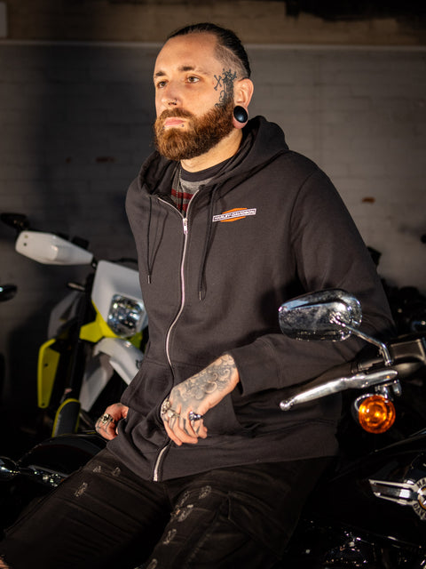 Genuine Harley-Davidson® Men's Stacked Logo Zip Front Hoodie 99118-22VM