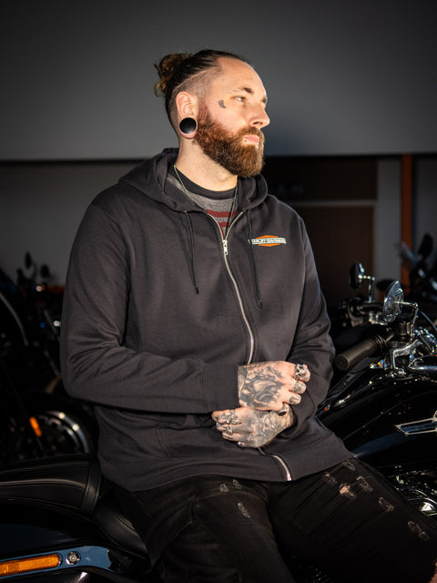 Genuine Harley-Davidson® Men's Stacked Logo Zip Front Hoodie 99118-22VM