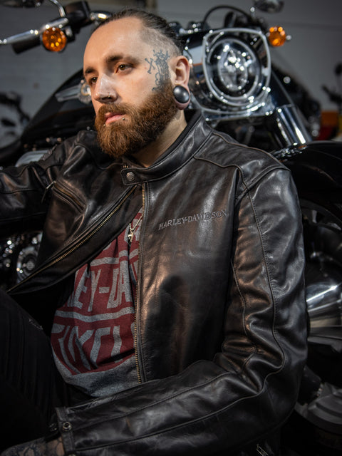 Harley-Davidson® Reflective Skull Leather Jacket 98122-17EM