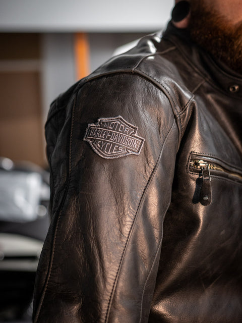 Harley-Davidson® Reflective Skull Leather Jacket 98122-17EM