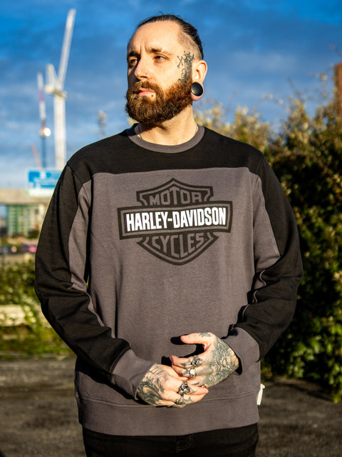 Genuine Harley-Davidson® Men's Bar & Shield Colorblock Sweatshirt 96532-23VM