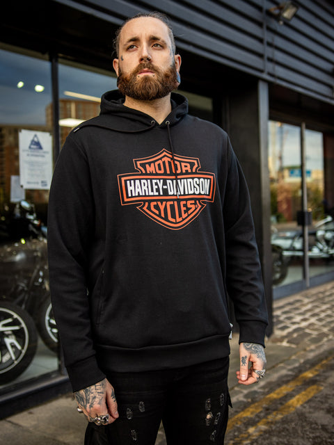 Genuine Harley-Davidson ®  Men's Bar & Shield Tech Hoodie - Black Beauty 96025-24VM