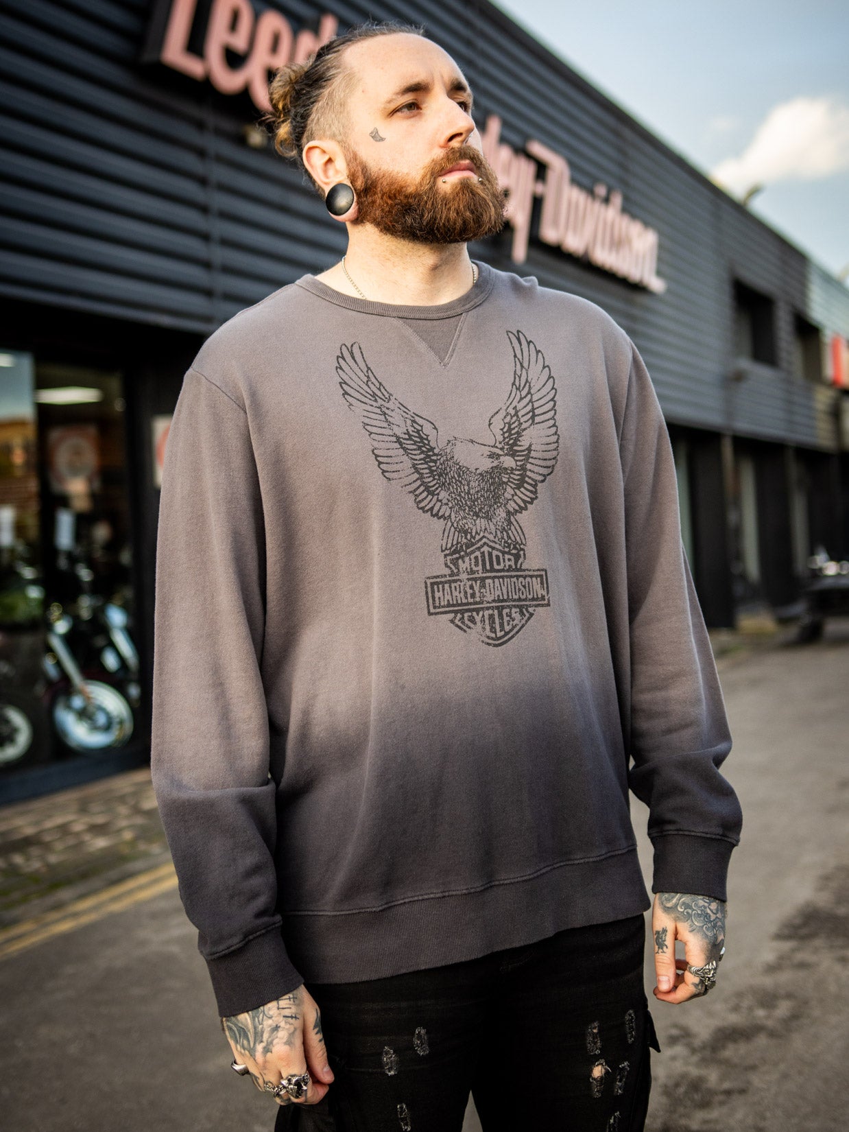 Harley davidson outlet crew neck jumper