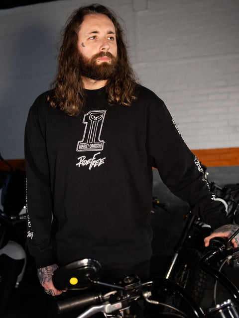 Genuine Harley-Davidson® Willie G Sketchy #1 Crewneck Sweatshirt - True Black 96791-24VX