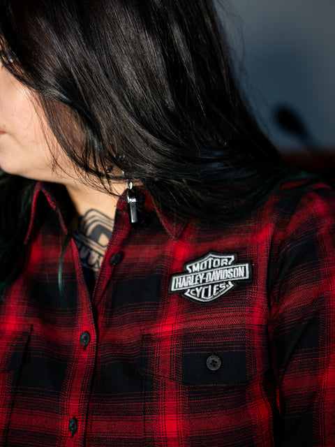 Genuine Harley-Davidson®  Women's Old American Retro Long Sleeve Flannel Shirt 96280-24VW