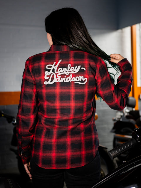 Genuine Harley-Davidson®  Women's Old American Retro Long Sleeve Flannel Shirt 96280-24VW