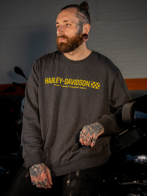 Genuine Harley-Davidson®  Men's Trophy Bar & Shield Crew Neck Sweatshirt - Harley Black  96404-24VM