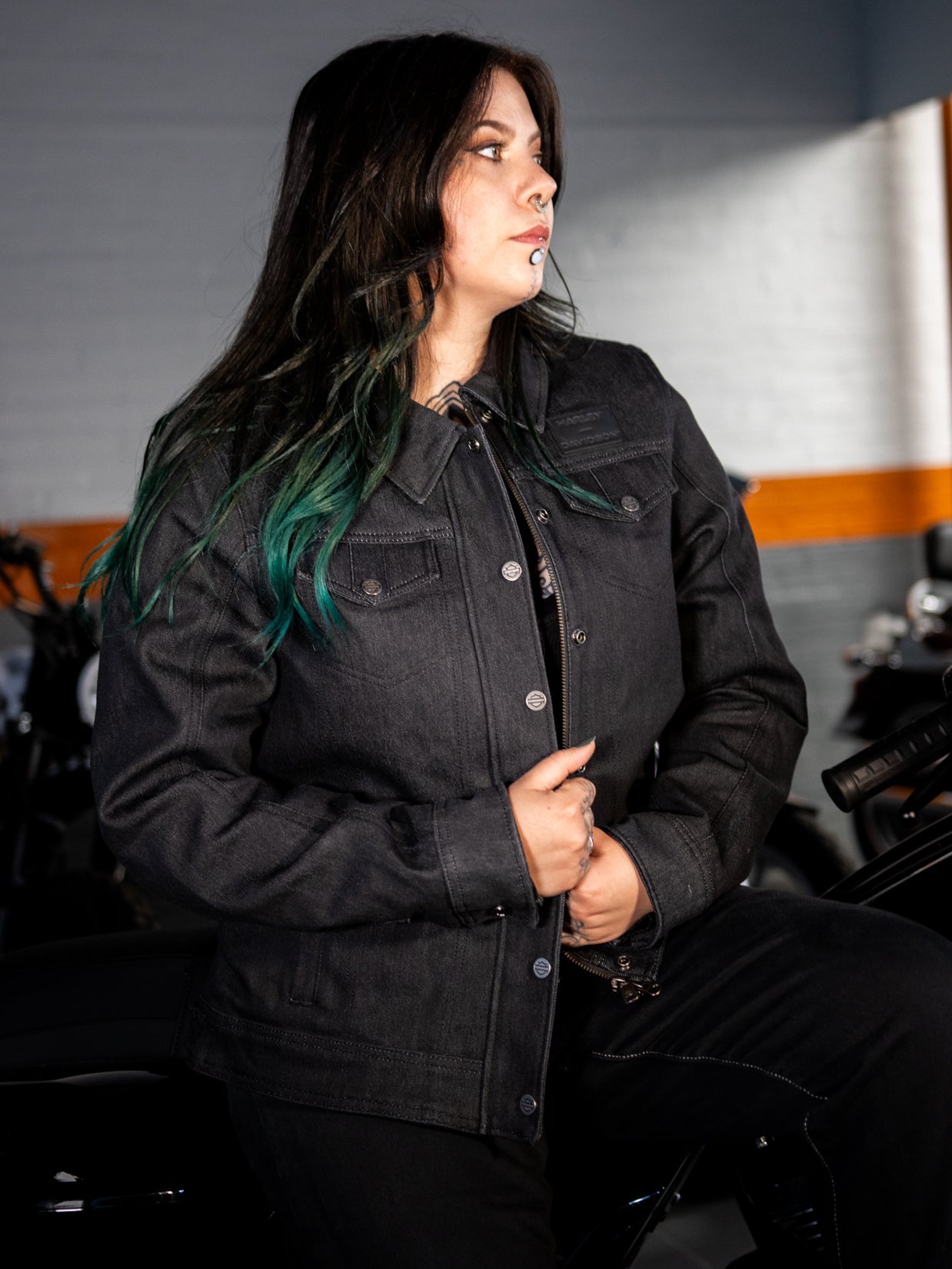 Harley-Davidson® Womens's Chisel Denim Trucker Riding Jacket 98119-23V ...