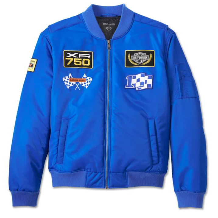 Genuine Harley Davidson Men's At the Crank Bomber Jacket - Lapis Blue  97451-24VM