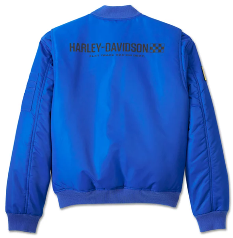 Genuine Harley Davidson Men's At the Crank Bomber Jacket - Lapis Blue 97451-24VM