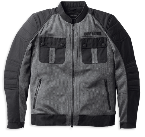 Genuine Harley-Davidson® Men's Zephyr Mesh Jacket w/ Zip-out Liner - Granite Grey 98131-22EM