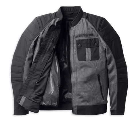 Genuine Harley-Davidson® Men's Zephyr Mesh Jacket w/ Zip-out Liner - Granite Grey 98131-22EM