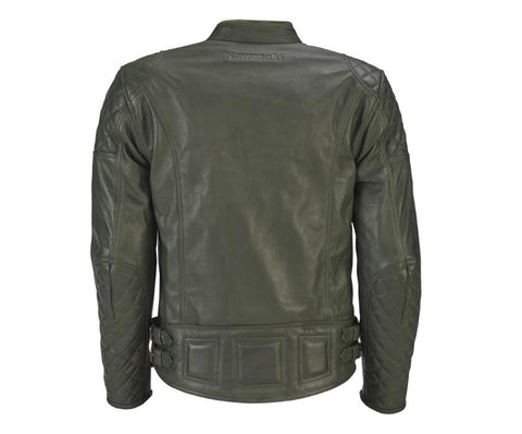 Kawasaki 104CRM22110L LONDON OLIVE LEATHER JACKET (male) L