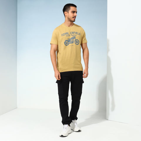 Royal Enfield - Classic Lino Stamp Khaki T-Shirt - RLATSA230506