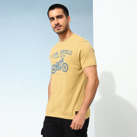 Royal Enfield - Classic Lino Stamp Khaki T-Shirt - RLATSA230506