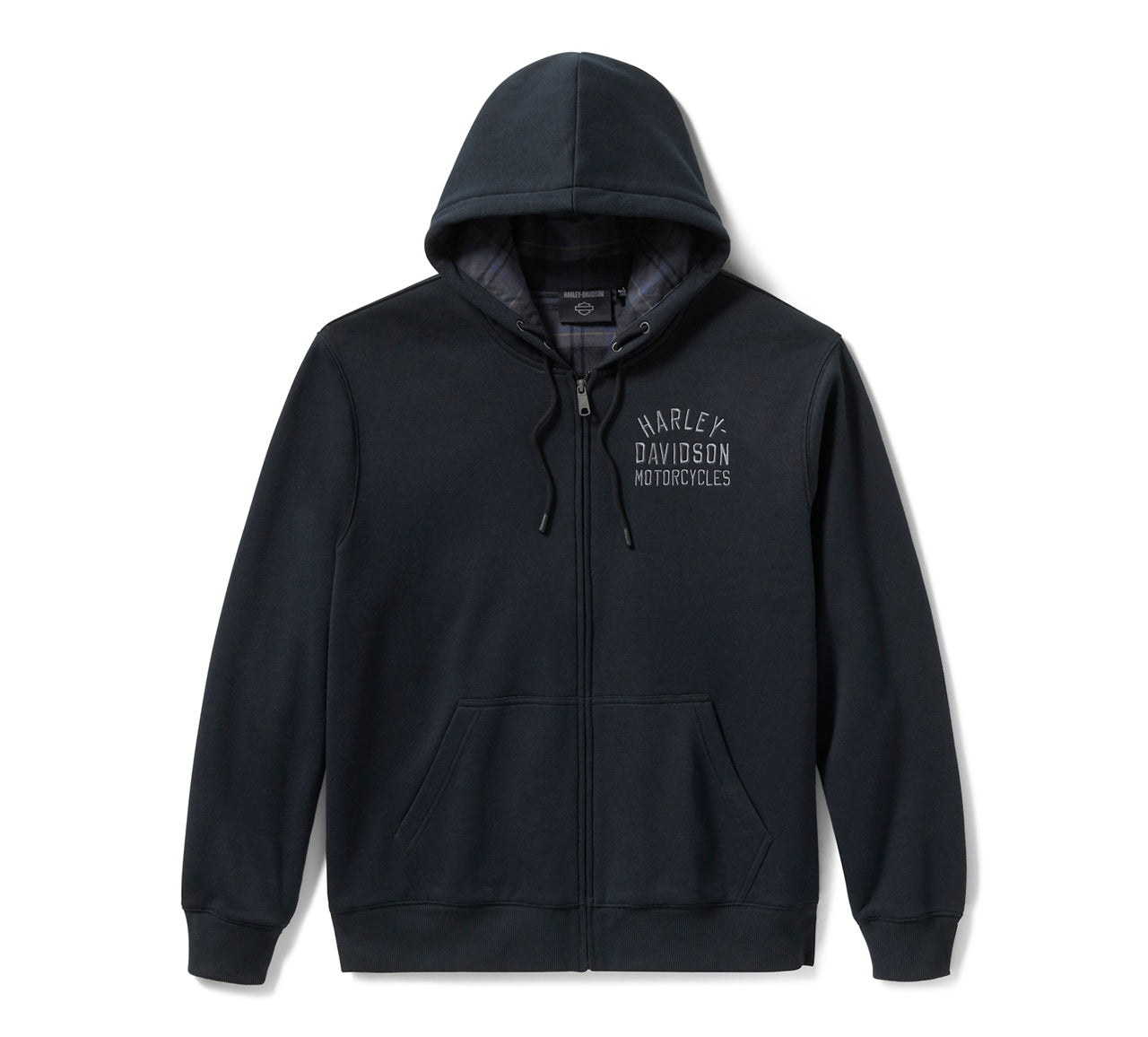Harley-Davidson Men's Plaid Lined Zip Hoodie - Harley Black 96783