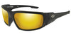 Harley-Davidson® Men's 4 Stroke Sunglasses, Orange Mirror Lens/Gloss Black Frames HASTR14