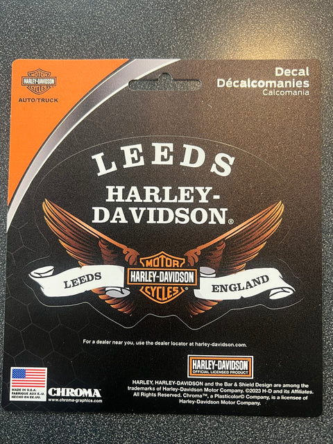 Harley Davidson Leeds Custom Bar & Shield Decal-Decal Wing