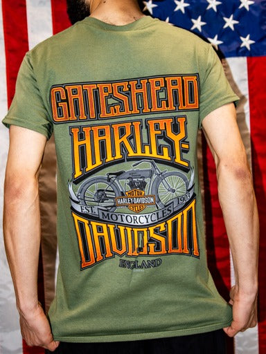 Gateshead Harley-Davidson® Dealer Top - Winged Chain Adt Military Green 3001801-MLGN