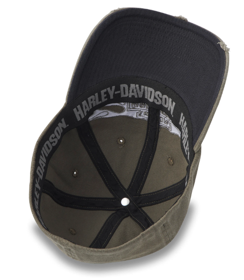 Genuine Harley-Davidson Flying Lap Distressed Stretch-Fit Cap - Grape Leaf 97616-25VM