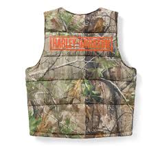 97421-26VM Harley-Davidson Woven Vest Brown Print Orange