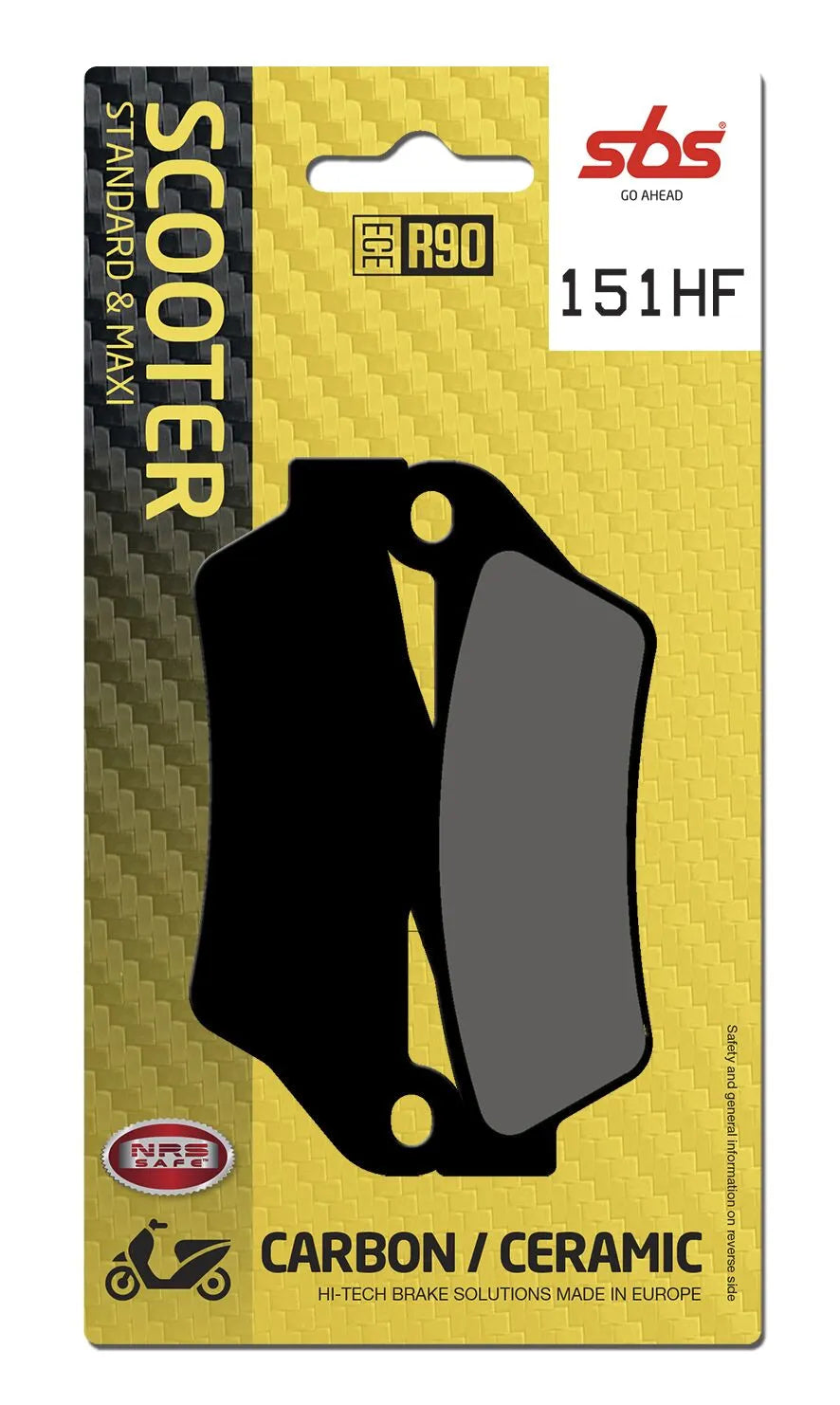SBS Organic Front & Rear Brake Pads 151HF