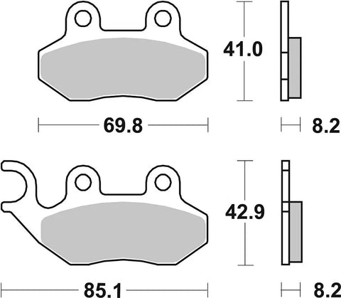 SBS Organic Front Brake Pads 708HF