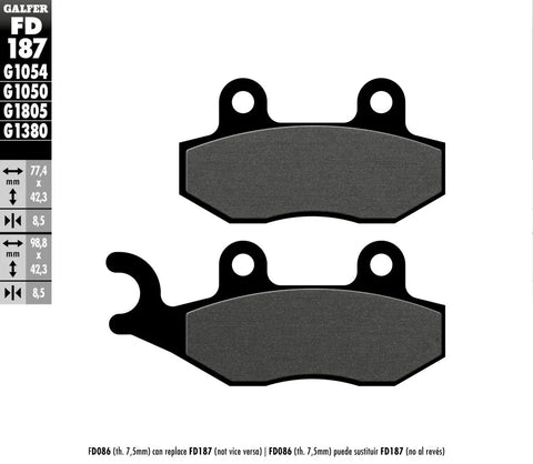 Galfer Organic Front & Rear Brake Pads FD187G1050