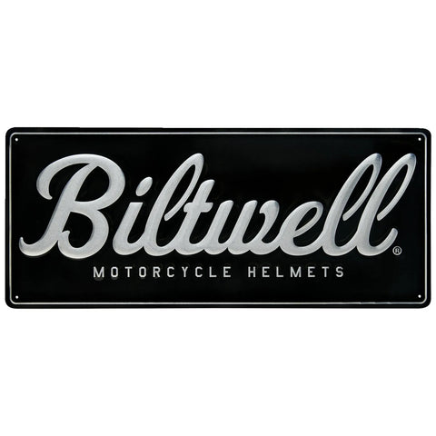 Biltwell Script Shop Sign Black/Aluminum