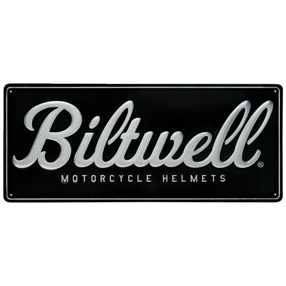 Biltwell Script Shop Sign Black/Aluminum