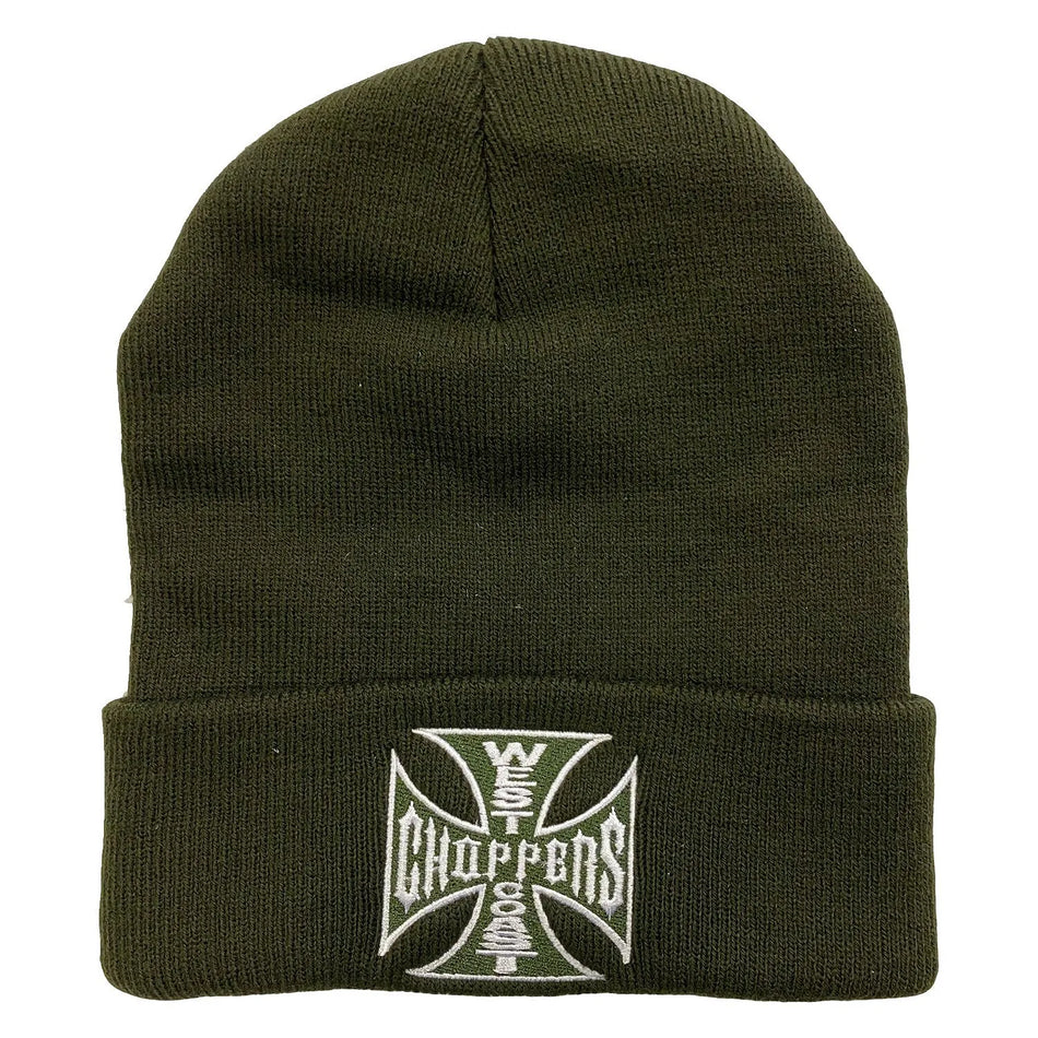 West Coast Choppers OG Roll-Up Beanie Dark Olive